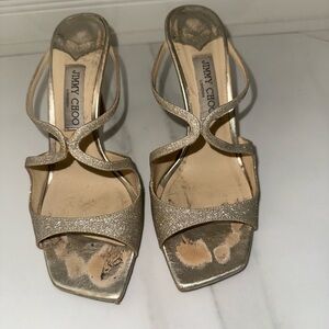 Jimmy Choo Gold Strappy Women's Heels